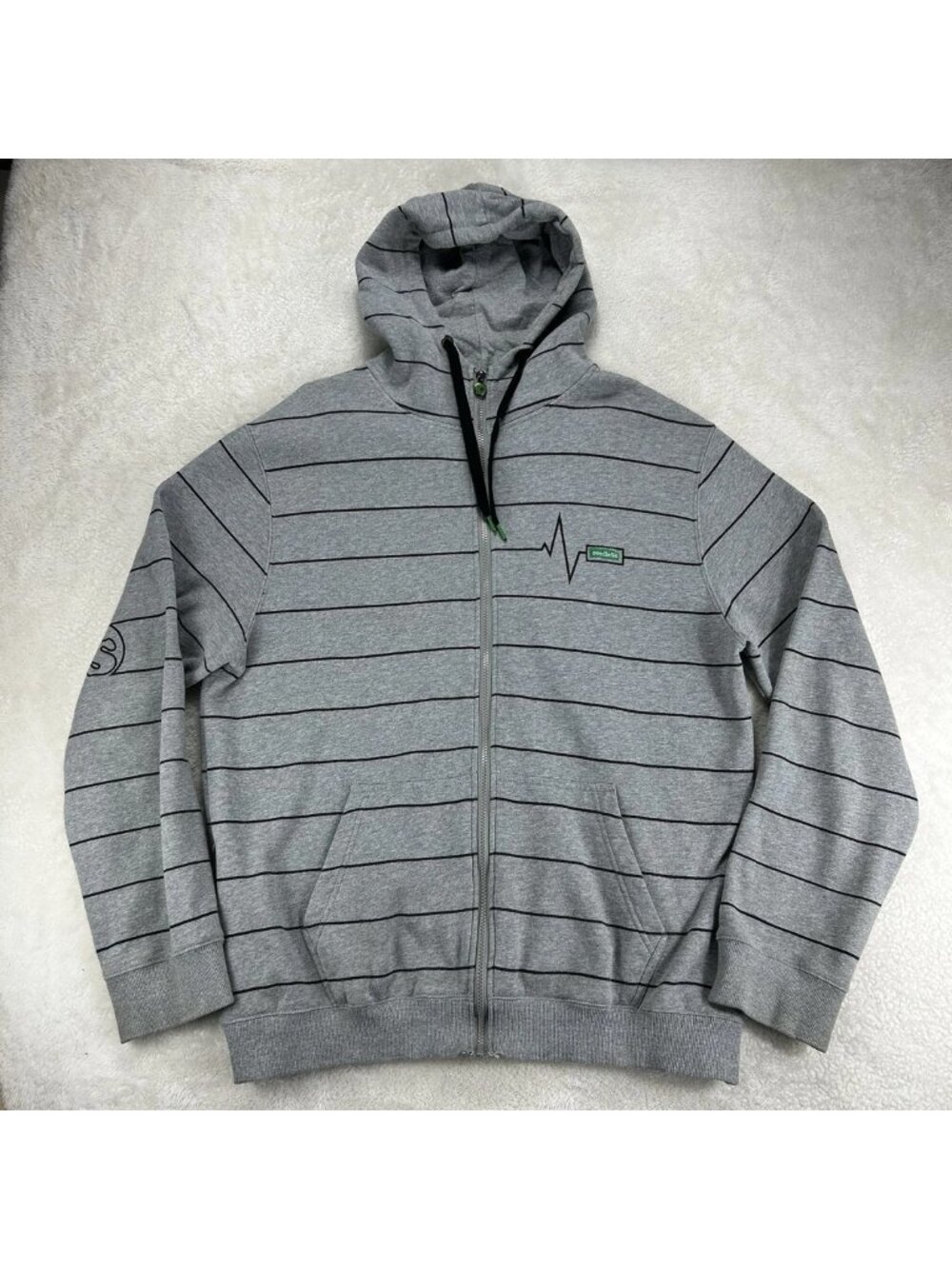seedleSs Full Zip Hoodie XXL Gray Think Green And‎ Grow Your Mind Embroidered
